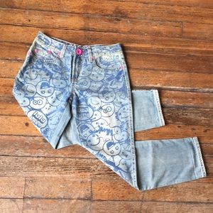 || LaLaBoBo || vintage print tapered jeans nwot